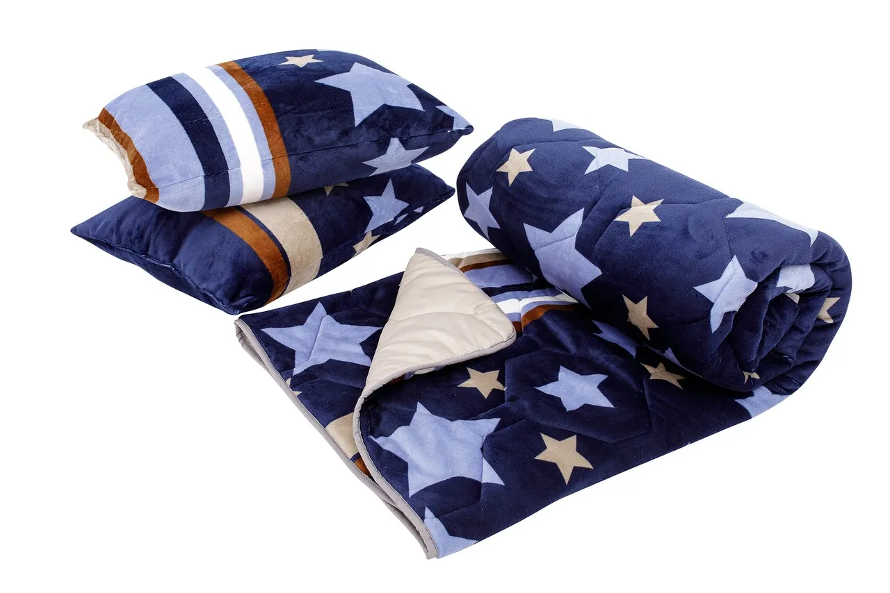 Set Alcam cocolino Set pilota cocolino matlasata 180x200 + perna 50x70 Stelle Fleece