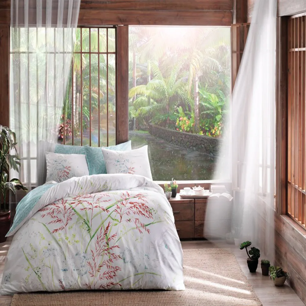 Lenjerie de Pat Deluxe Antisifonare 100% Bumbac Satinat Benicia Yesil Lenjerie de Pat Deluxe Antisifonare 100% Bumbac Satinat Benicia Yesil