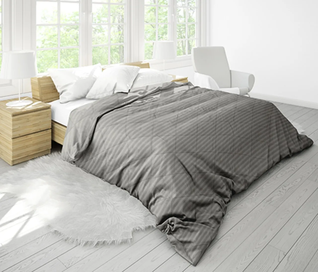 Pilota Alcam Damasc Grey 180x200 cm Pilota 180x200 cm Damasc Grey umplutura bambus 300 g/mp