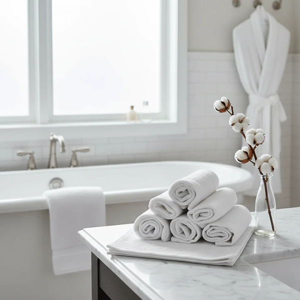 Set 12 Prosoape ieftine 30x30cm bumbac pakistanez 400 g/mp Alb Optic