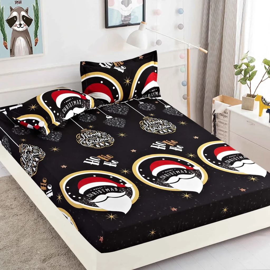 Black Friday Husa pat Craciun cu elastic 180x200 Finet + 2 fete perna HPC-12