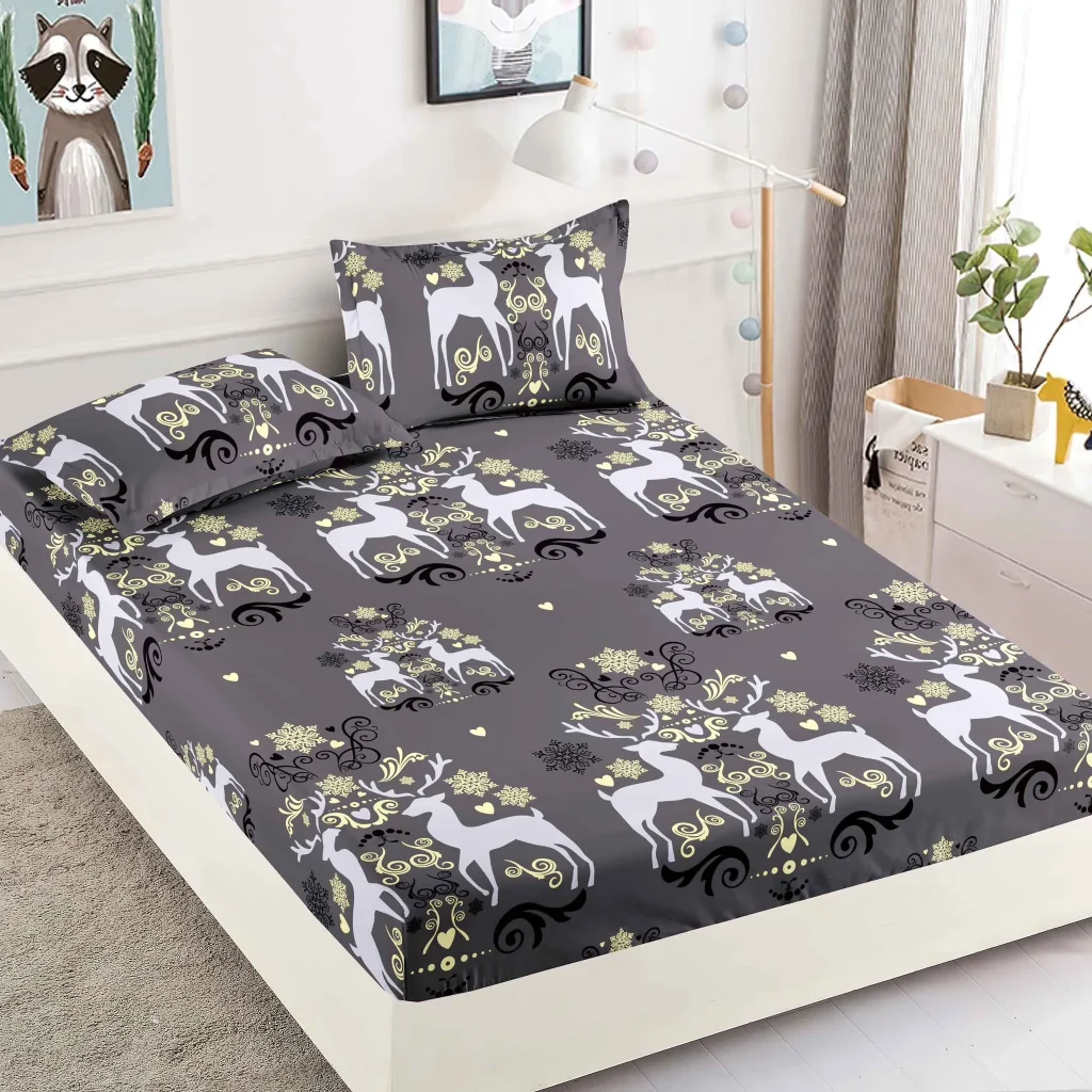 Black Friday Husa pat Craciun cu elastic 180x200 Finet + 2 fete perna HPC-26