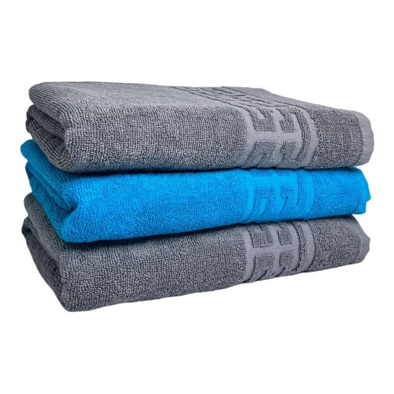 pachet-3-prosoape-baie-bumbac-100-550g-greek-gri-bleu-st10265-800x800-1 Set 3 Prosoape 70x130 cm Bumbac 500 gr/mp Greek Border Gri/Turcoaz