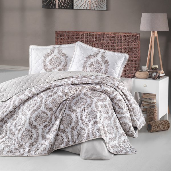 Cuvertură de pat Clasy matlasată - 2 persoane (FLORESTA V1) 3 piese