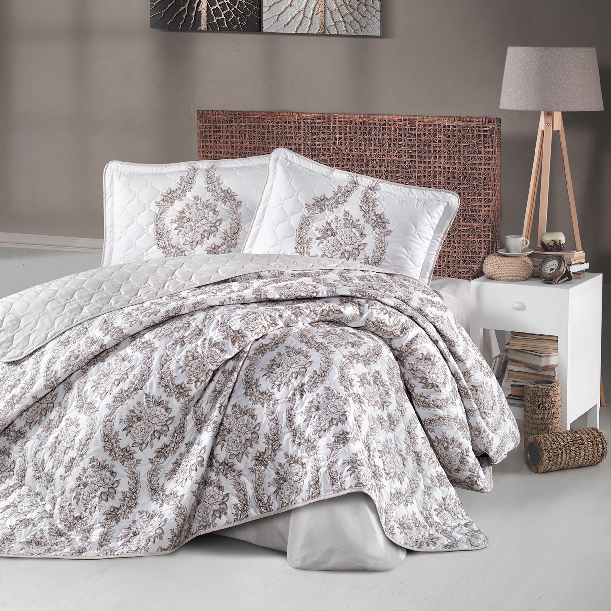 Floresta-v1-ytk-ort Cuvertură de pat Clasy matlasată - 2 persoane (FLORESTA V1) 3 piese