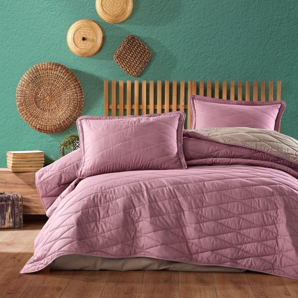 Cuvertură de pat Clasy matlasată - 2 persoane (LORNA V4) 3 piese