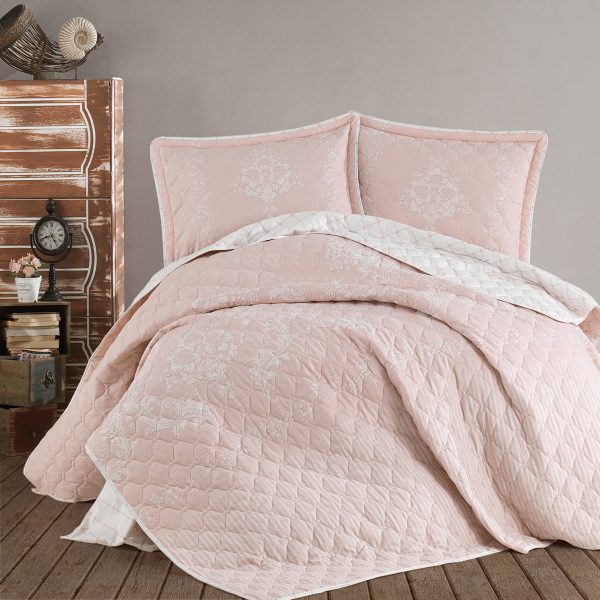 Cuvertură de pat Clasy matlasată - 2 persoane (LUKKA) 3 piese