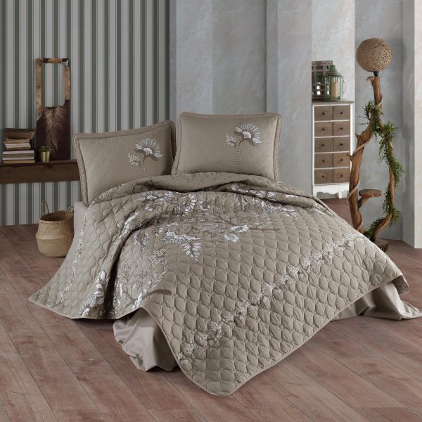 Cuvertură de pat Clasy matlasată - 2 persoane (MOHANA V2) 3 piese