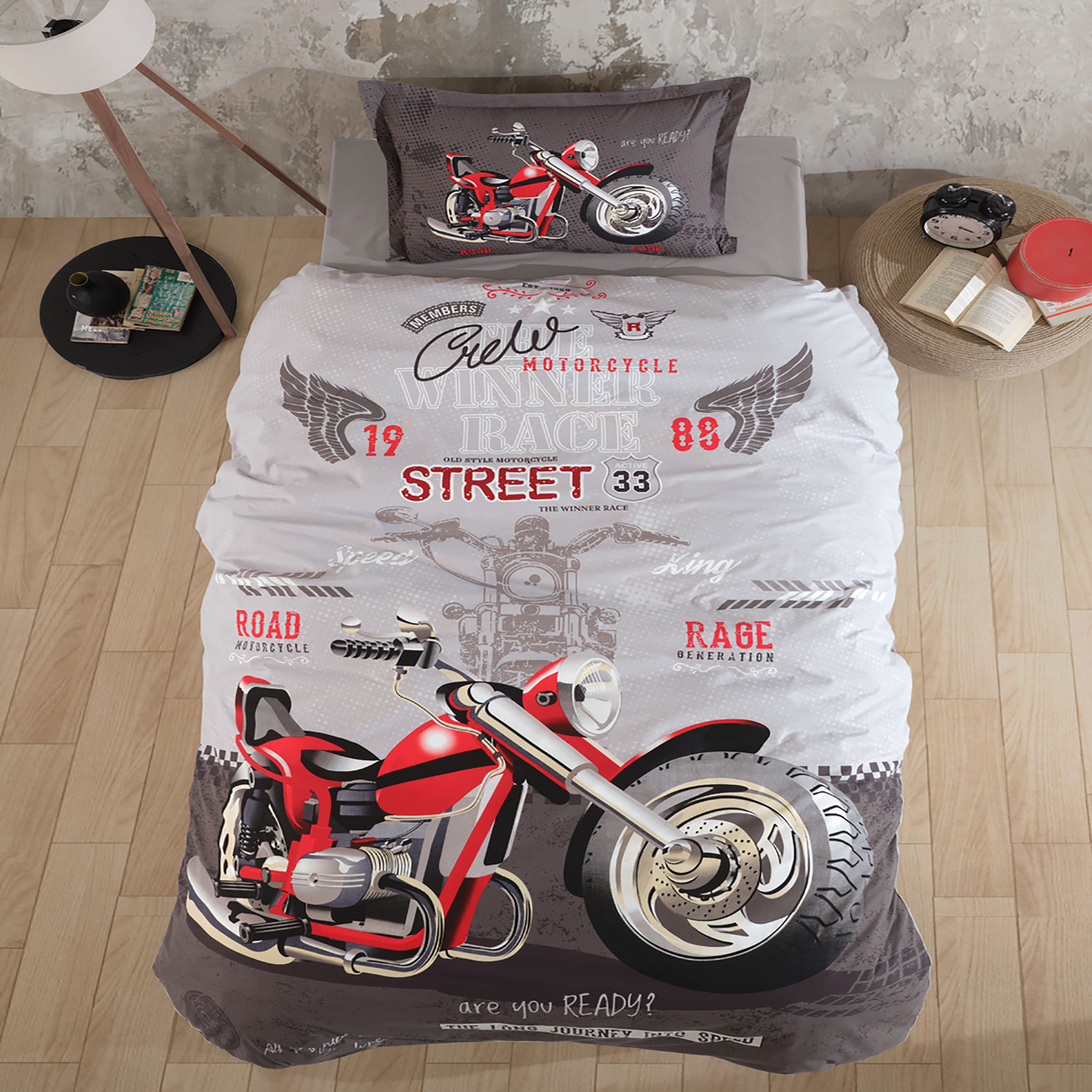 Street-King-nev Lenjerie Pucioasa ranforce 100% bumbac - o persoană (Street King) 3 piese