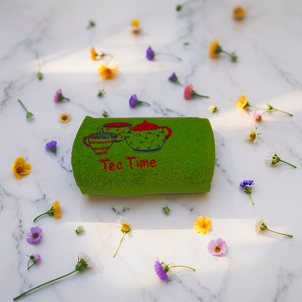 verde bucatarie (5) Prosop bucatarie brodat - Green Anwar