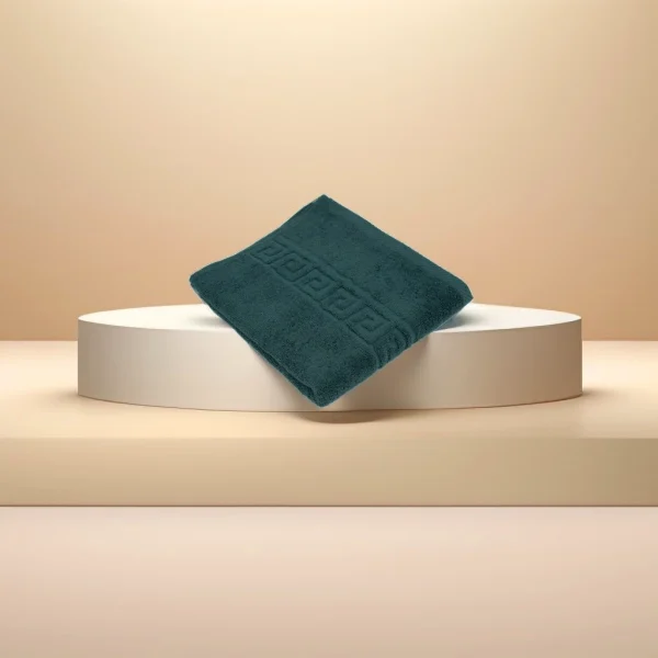 Prosop 50×90 cm Bumbac 500 gr/mp Greek Border Verde Petrol