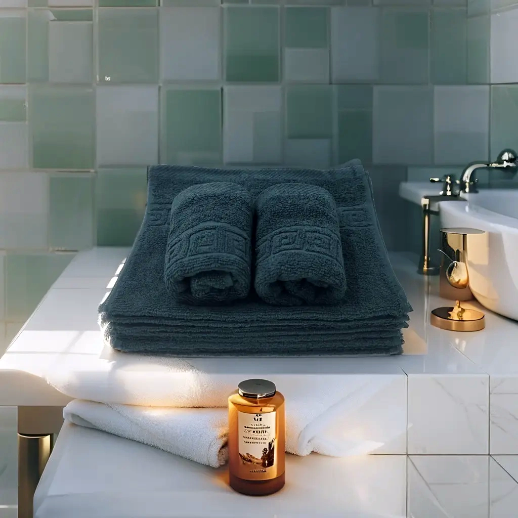 Set 10 Prosoape Bumbac Pieptanat, 30×50cm, 500gr/mp, Greek Border - Verde Petrol Set 10 Prosoape Bumbac Pieptanat, 30×50cm, 500gr/mp, Greek Border - Verde Petrol