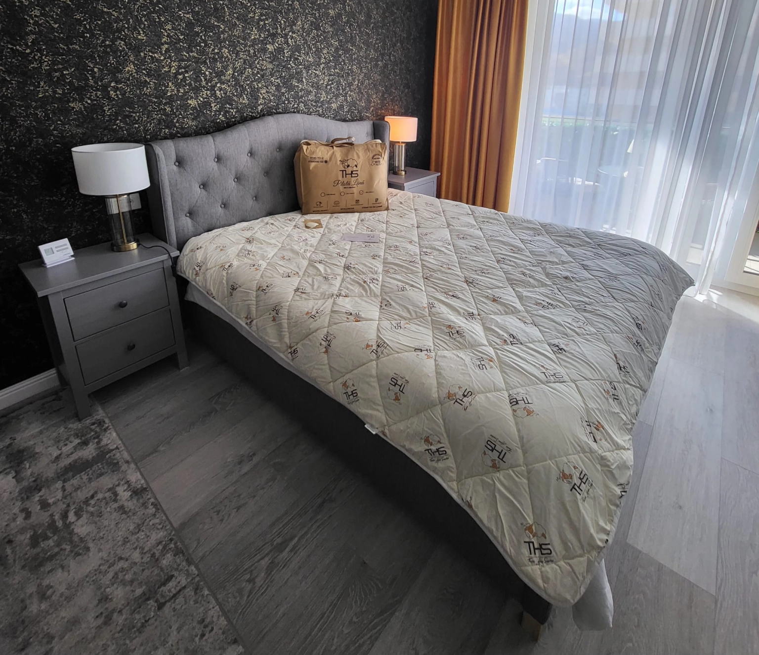 Pilota Lana Merino Premium | 1000 g/mp | 200x220 cm | 4 anotimpuri | crem/oita Pilota Lana Merino Premium | 1000 g/mp | 200x220 cm | 4 anotimpuri | crem/oita