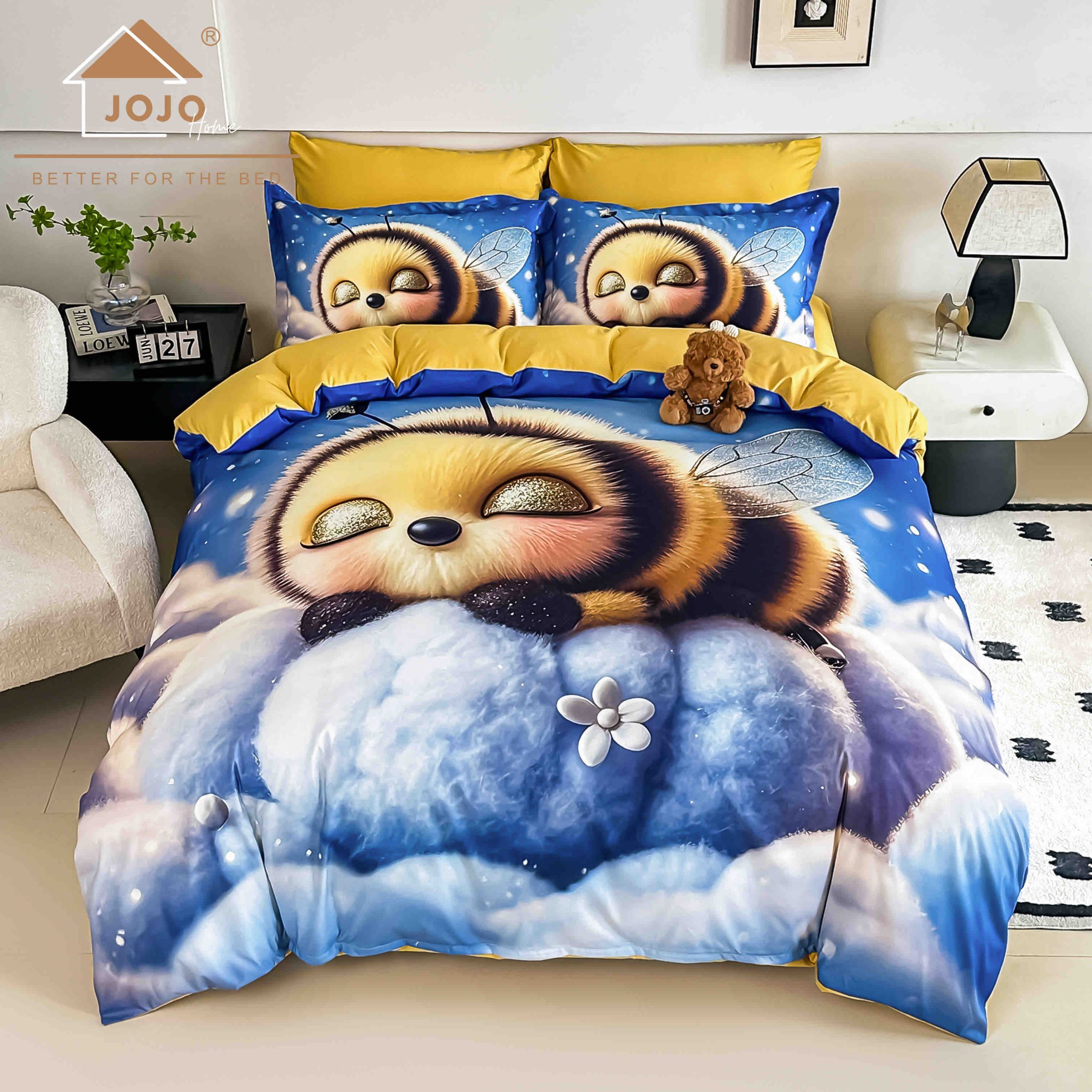 -Lenjerie de Pat 6 Piese 5D Lenjerie de Pat 6 Piese 5D