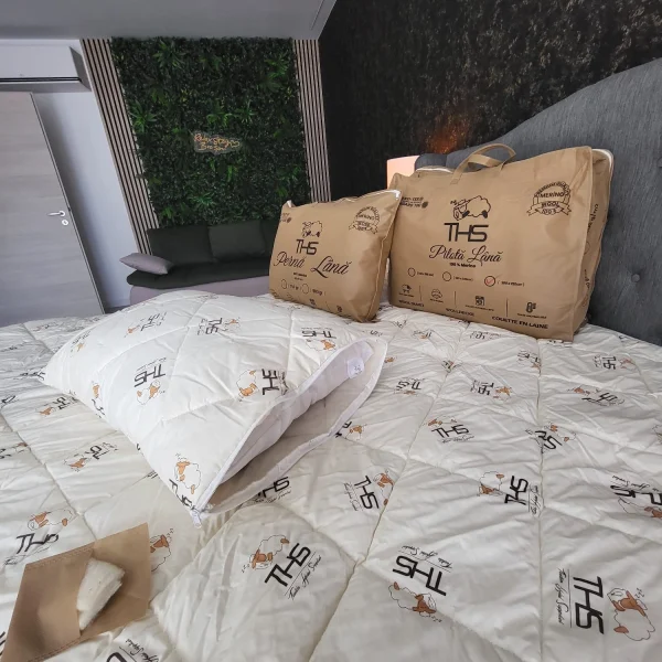 Protectie Perna Lana Merino | 250 g/mp | 50x70 cm | crem/oita