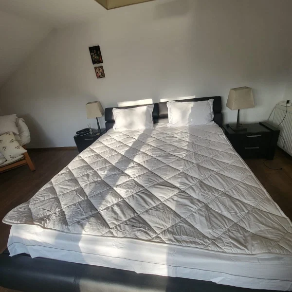 Protecție Saltea Lana Merino | 950 g/mp | 160x200 cm | alb/uni