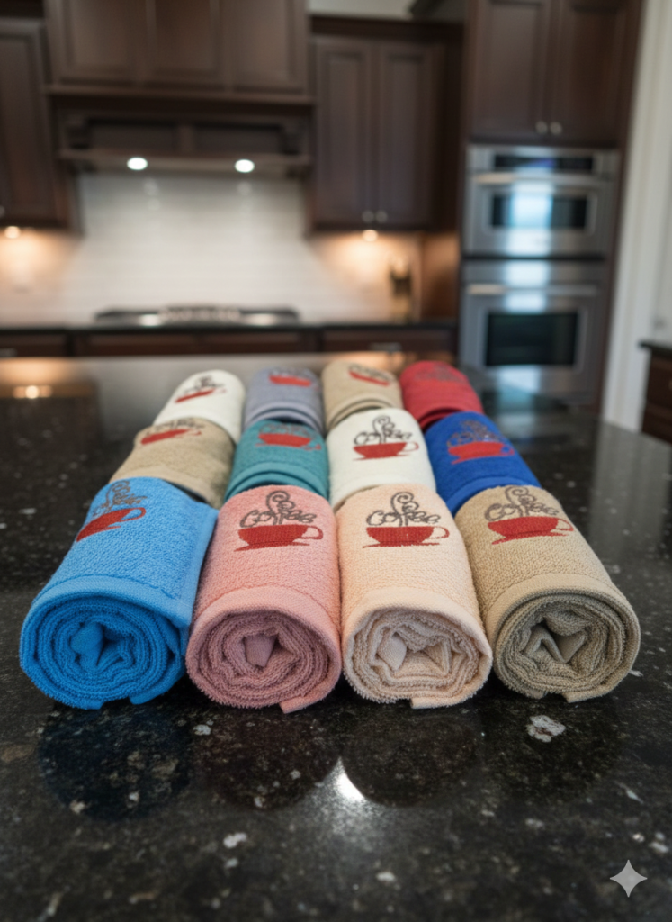 Reduceri de iarnă set prosoape multicolore model cafea