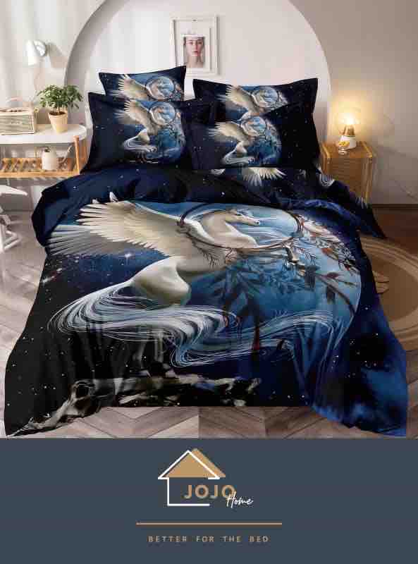 Lenjerie de Pat Finet – 4 piese, imprimare digitală 5D, pentru 1 persoană Lenjerie de Pat Finet – 4 piese, imprimare digitală 5D, pentru 1 persoană