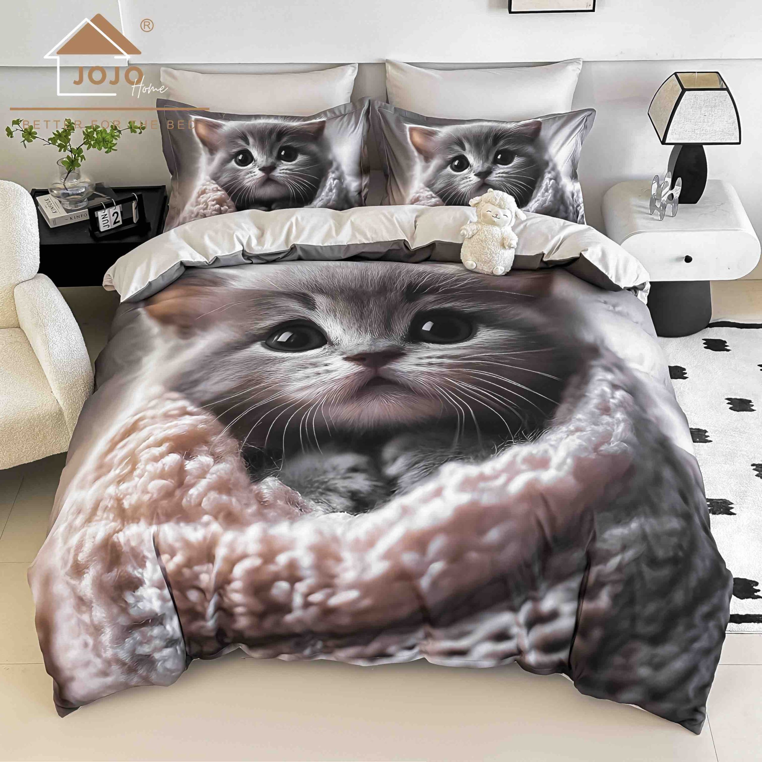 Lenjerie de Pat 6 Piese – Finet, Cearșaf cu Elastic, Imprimare Digitală 5D Lenjerie de Pat 6 Piese – Finet, Cearșaf cu Elastic, Imprimare Digitală 5D