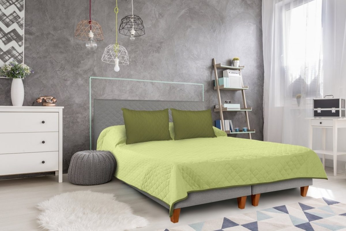 Cuvertura matlasata 2 fete 210x220cm Alcam Olive/Lime