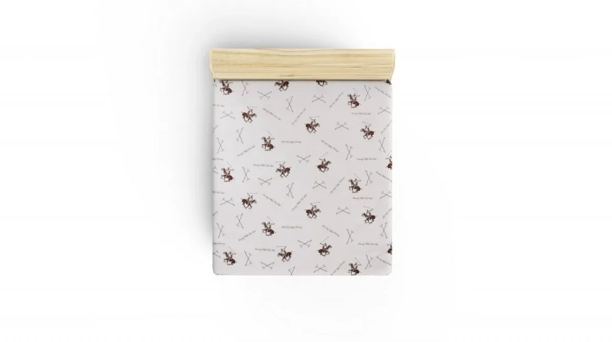 Cearceaf de pat dublu Beverly Hills Polo Club 240x260 100% bumbac ranforce Brown