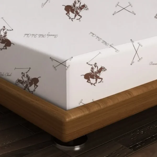 Cearceaf de pat dublu Beverly Hills Polo Club 240x260 100% bumbac ranforce Brown