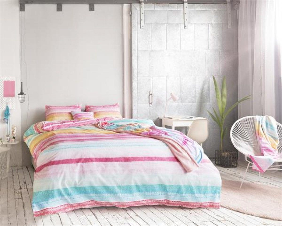 Lenjerie pat dubla Royal Textile 3 piese bumbac ranforce Kimli Multi