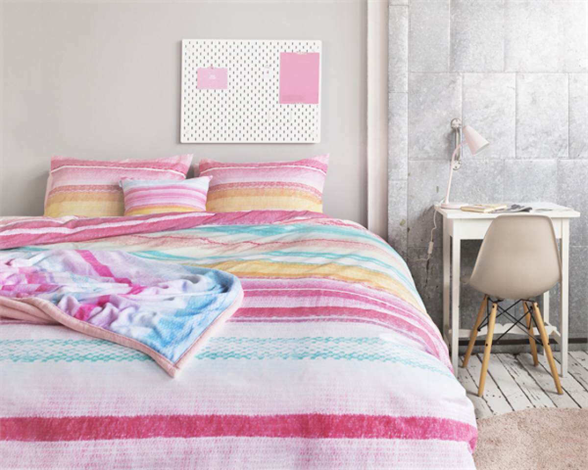 Lenjerie pat dubla Royal Textile 3 piese bumbac ranforce Kimli Multi