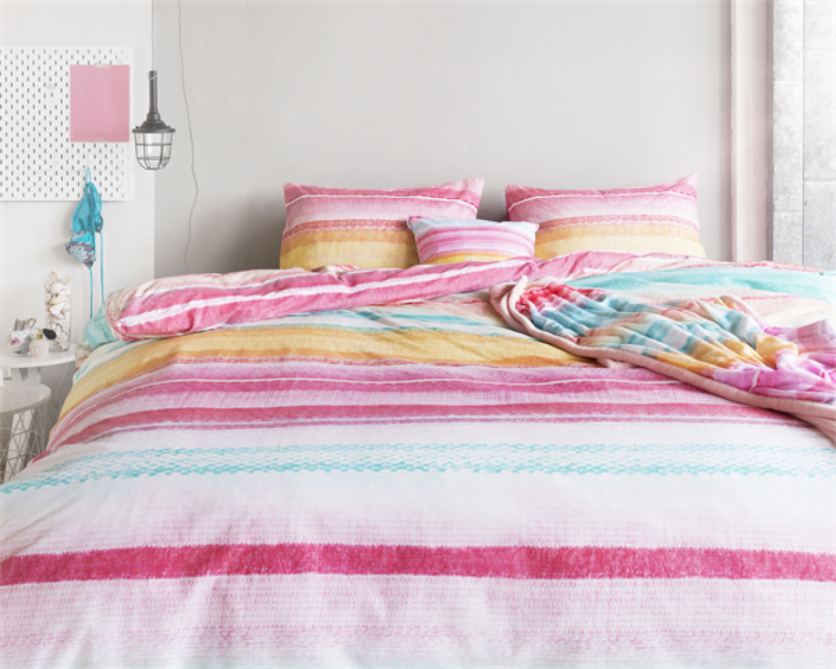 Lenjerie pat dubla Royal Textile 3 piese bumbac ranforce Kimli Multi