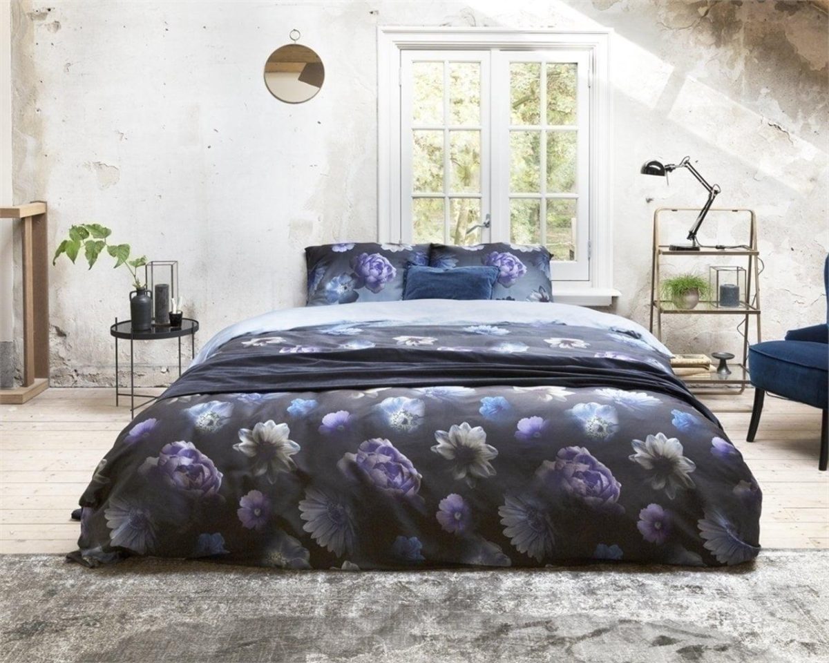 Lenjerie pat dubla Primaviera Deluxe 3 piese bumbac satinat Cecile Blue