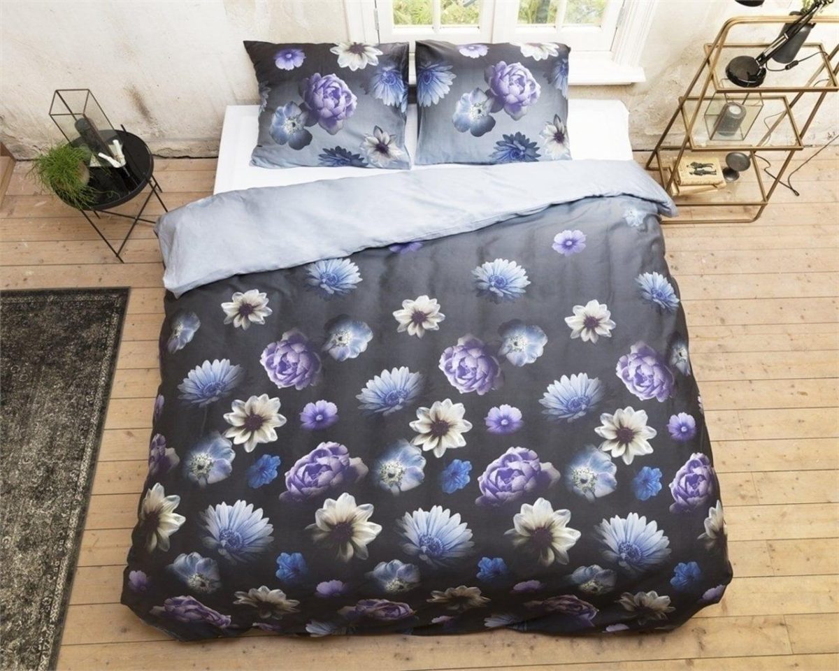 Lenjerie pat dubla Primaviera Deluxe 3 piese bumbac satinat Cecile Blue