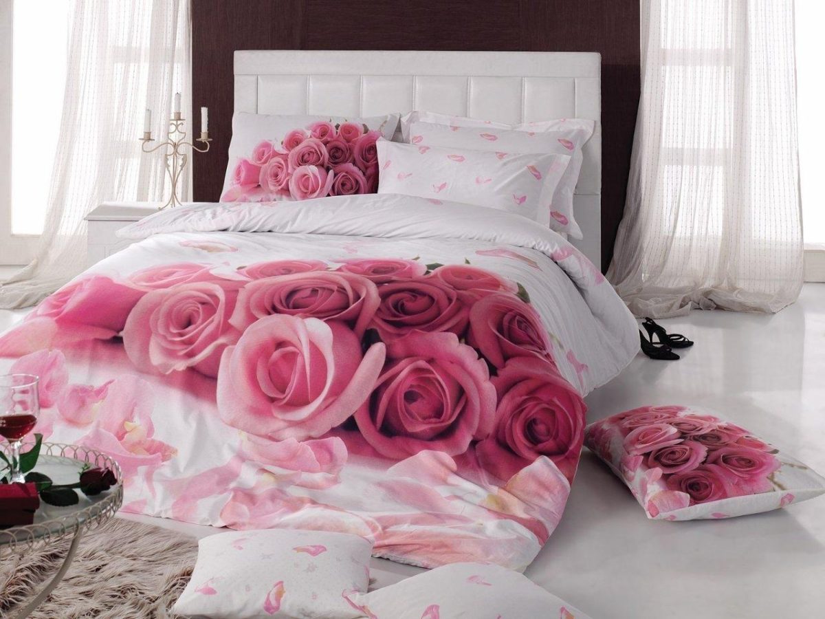 Lenjerie pat single Cotton Box 3 piese 100%bumbac ranforce Darling Pink
