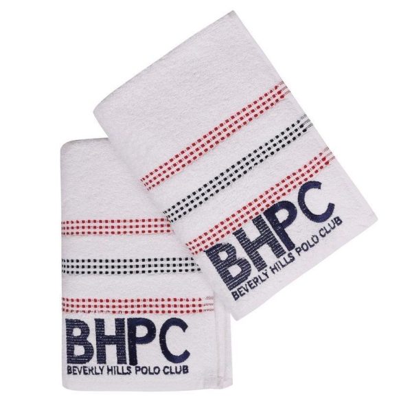 Set 2 prosoape baie 50x90cm Beverly Hills Polo Club Botanik alb