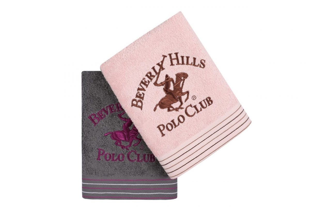 Set 2 prosoape baie 50x100cm Beverly Hills Polo Club Dark/Grey/Pink