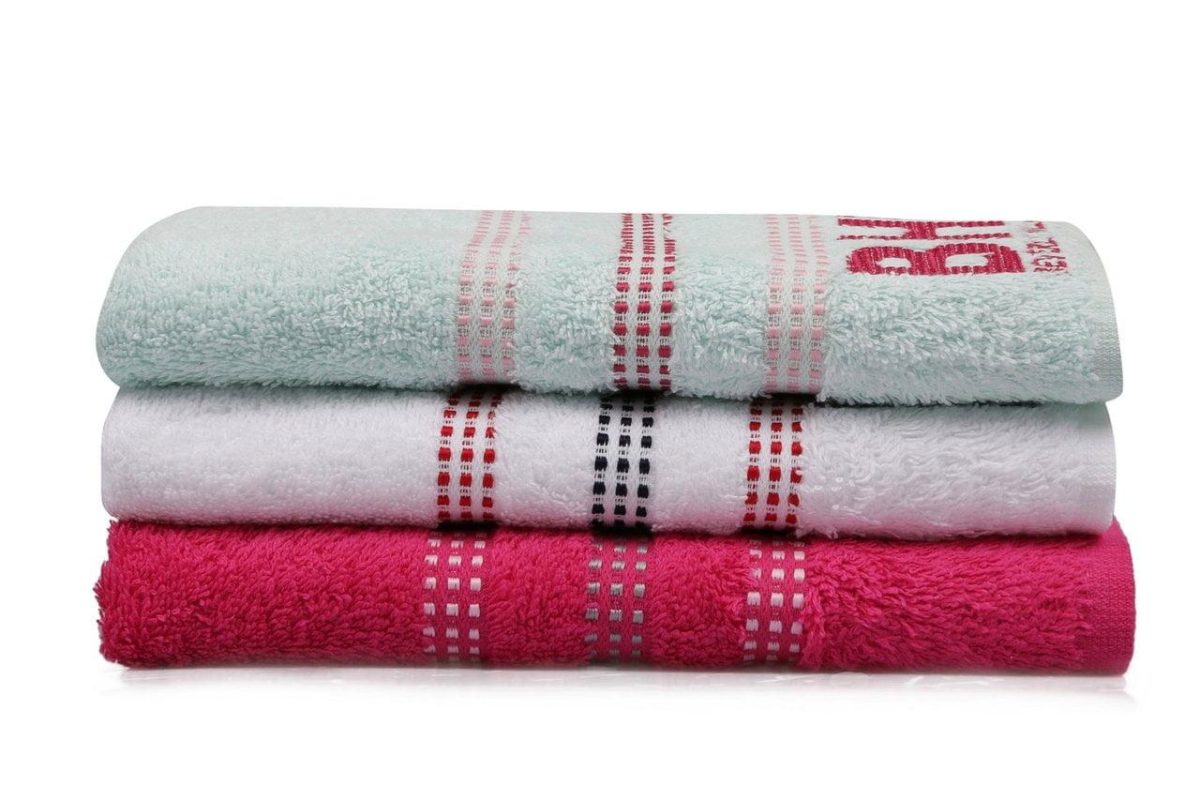 Set 3 prosoape baie 50x90cm Beverly Hills Polo Club Botanik fucsia