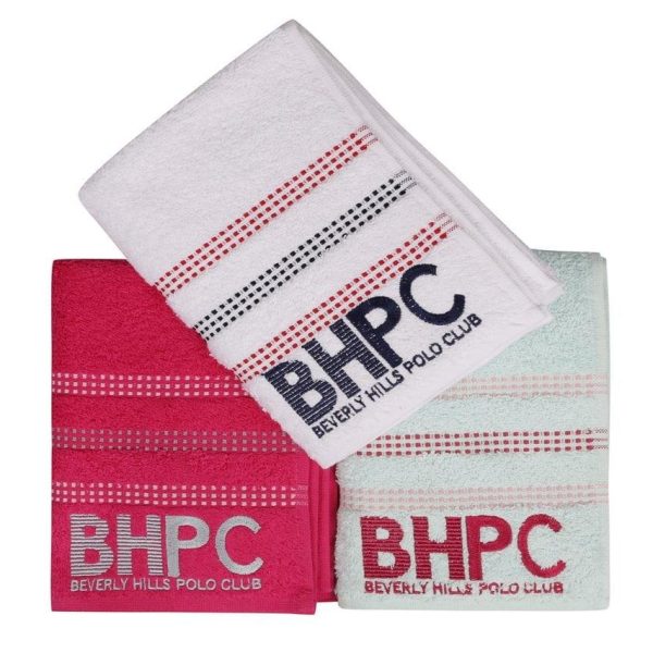 Set 3 prosoape baie 50x90cm Beverly Hills Polo Club Botanik fucsia