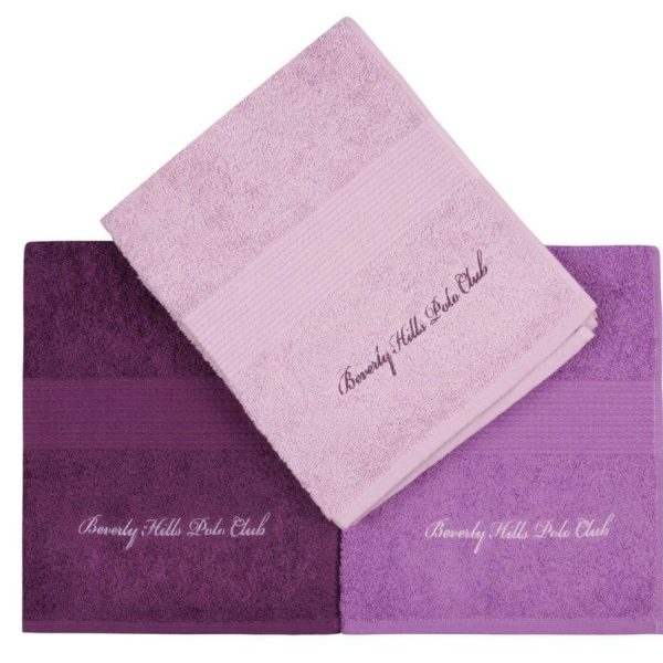 Set 3 prosoape baie 50x100cm Beverly Hills Polo Club Lilac/Purple