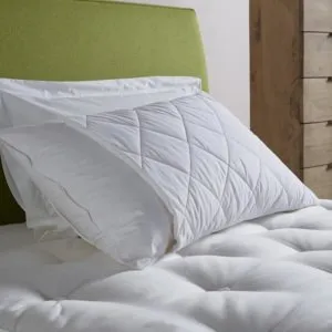 Protectie perna matlasată cu fermoar 50x70cm Alb