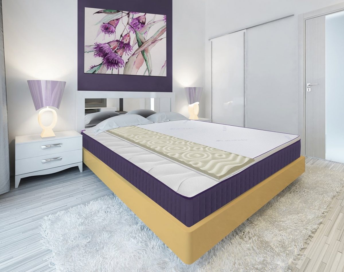 Topper saltea Memory 120x200cm Lavanda Therapy 5 cm