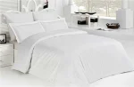 Lenjerie dublă Damasc Luxury 100% bumbac Alb (Pat dublu)