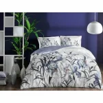 Lenjerie king size Sarina blue 100% bumbac satinat TAC Mako
