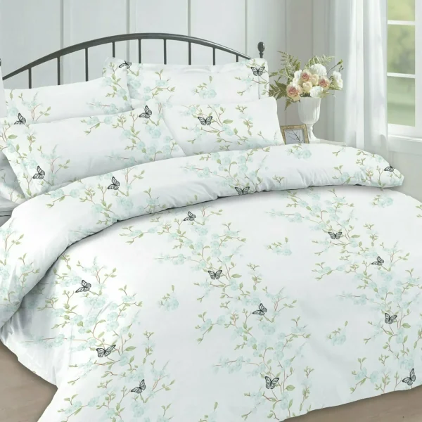 Lenjerie dublă 100% bumbac Deluxe Pucioasa Carina alb