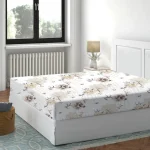 Cearceaf cu elastic 140x200cm Floral Bej Deluxe Pucioasa