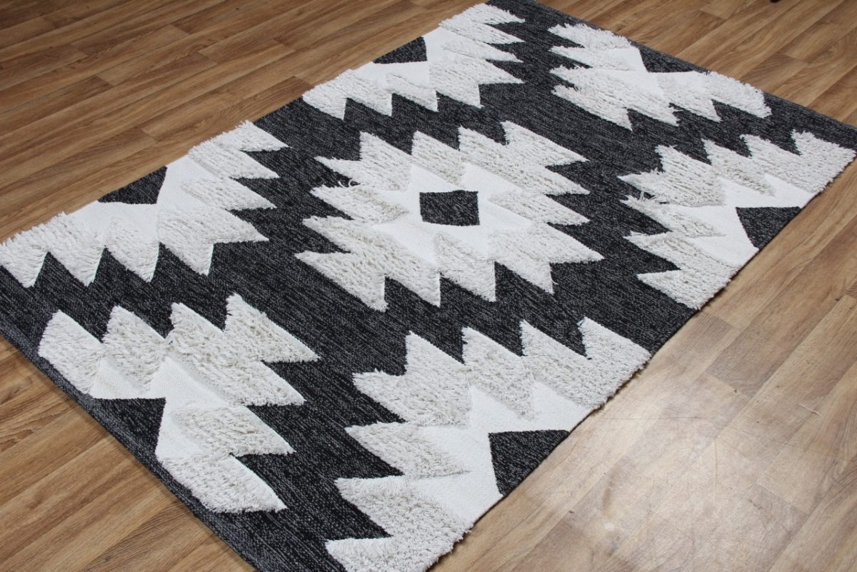 Covor 100% bumbac 120x180cm Eko AFR 01 Black White