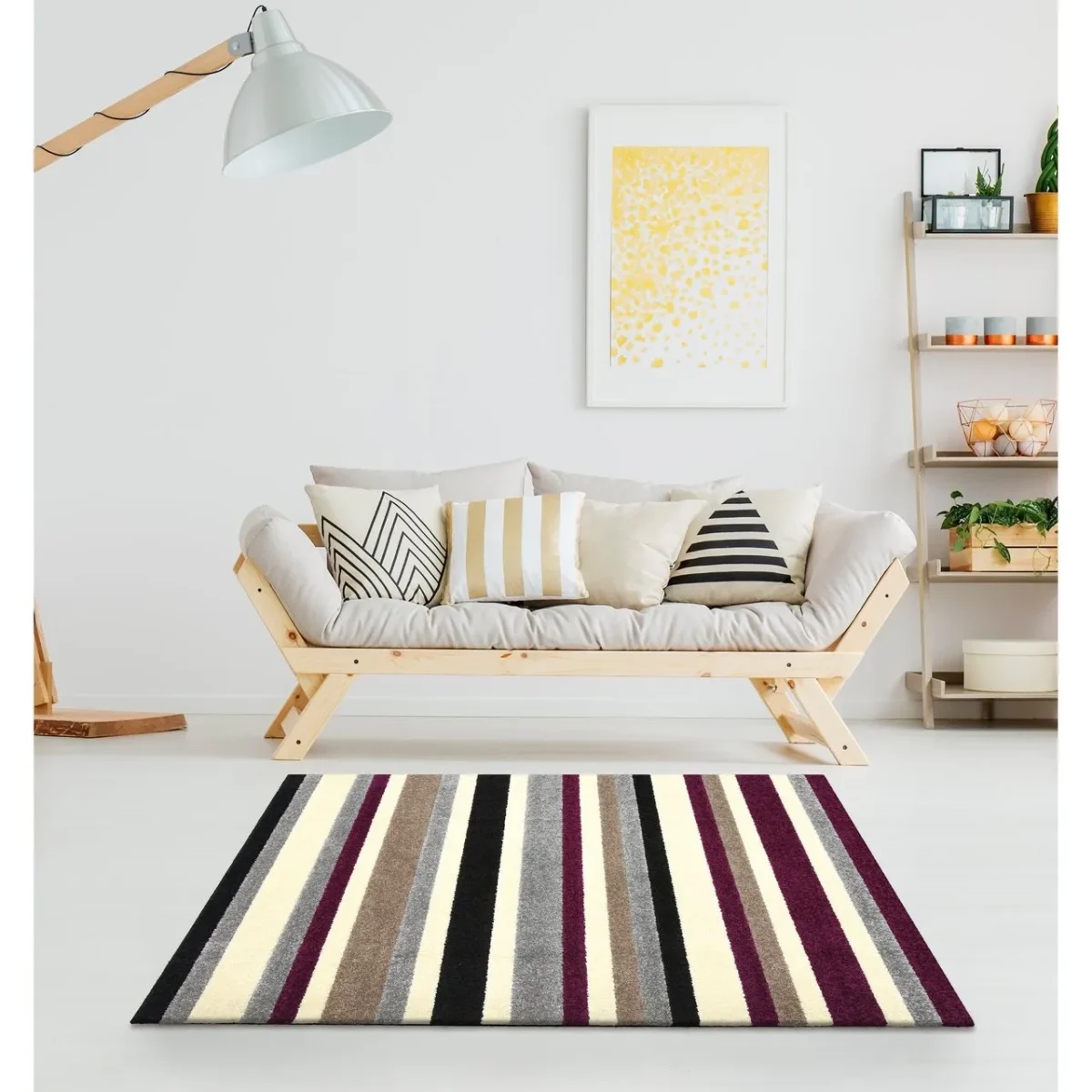 Covor 160x120cm 100% polipropilena Stark Silver Aubergine Bedora