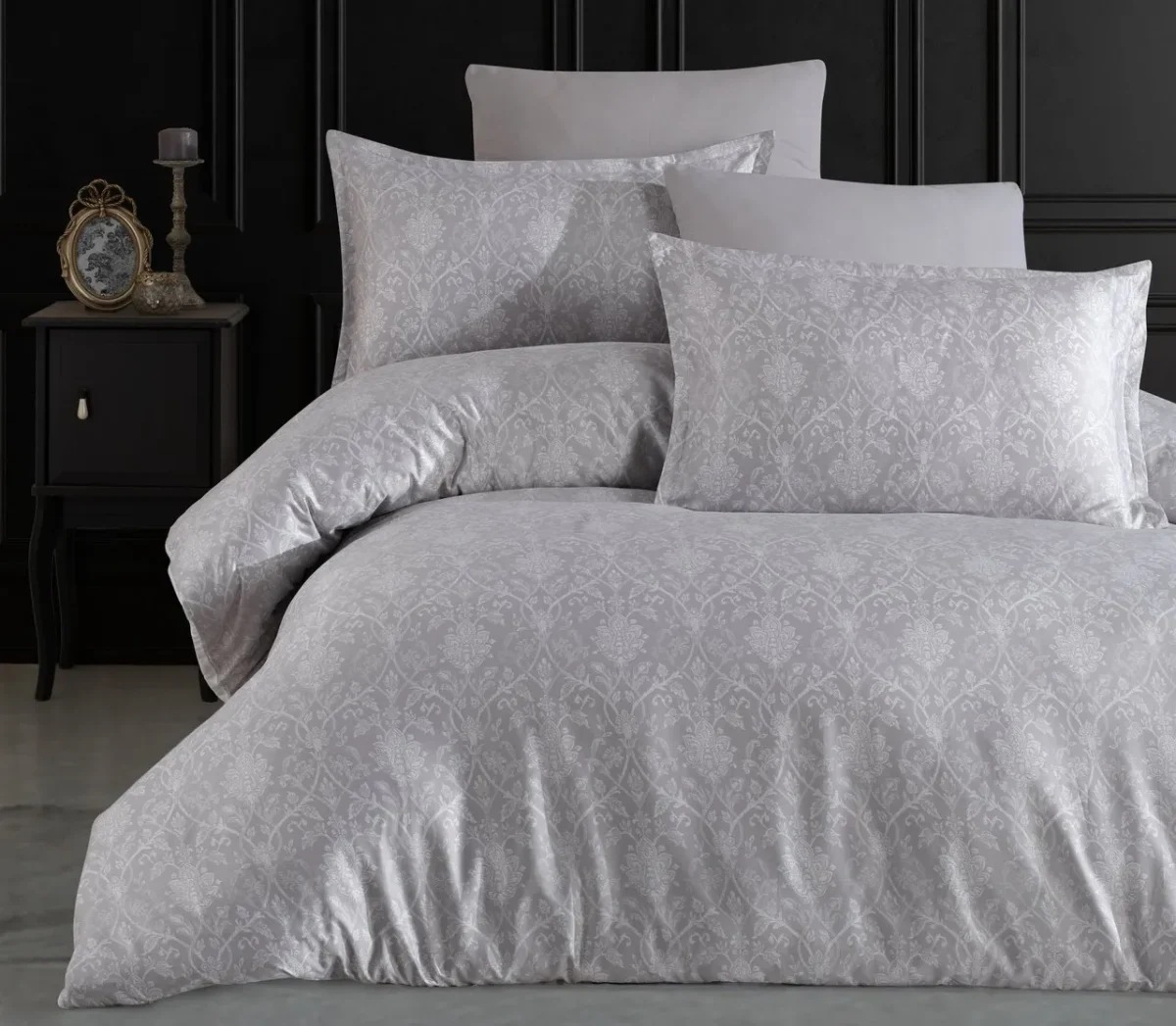 Lenjerie King Size 6 piese bumbac satinat Majoli Home Collection Elegance V1
