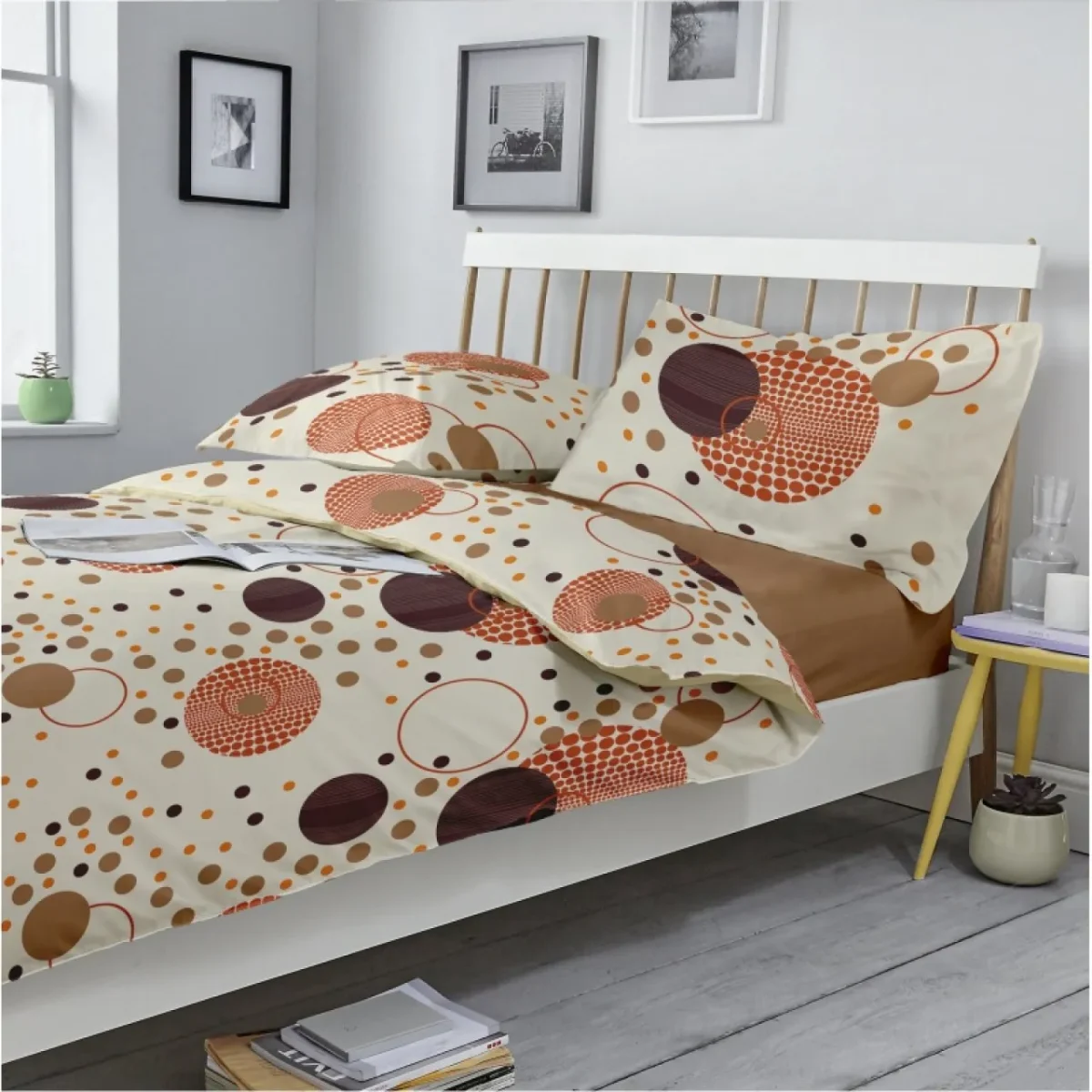 Lenjerie King Size 4 piese 100% bumbac flanel 220x250cm Kinetics V2