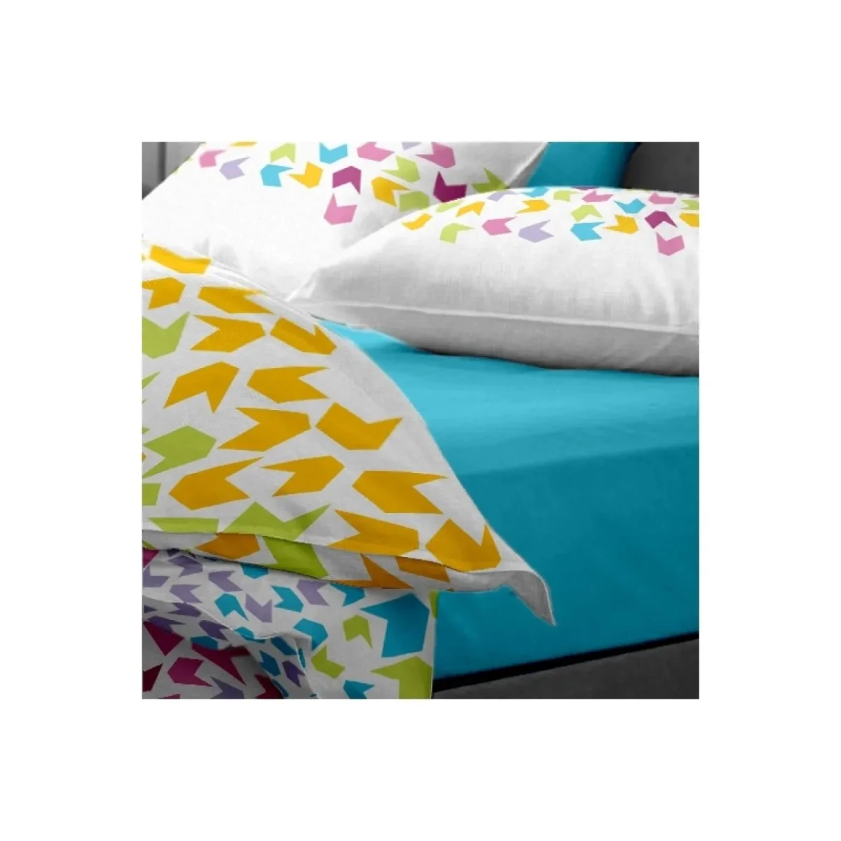 Lenjerie King Size 6 piese 220x250cm 100% bumbac Loving Matisse V.1 Aquarius