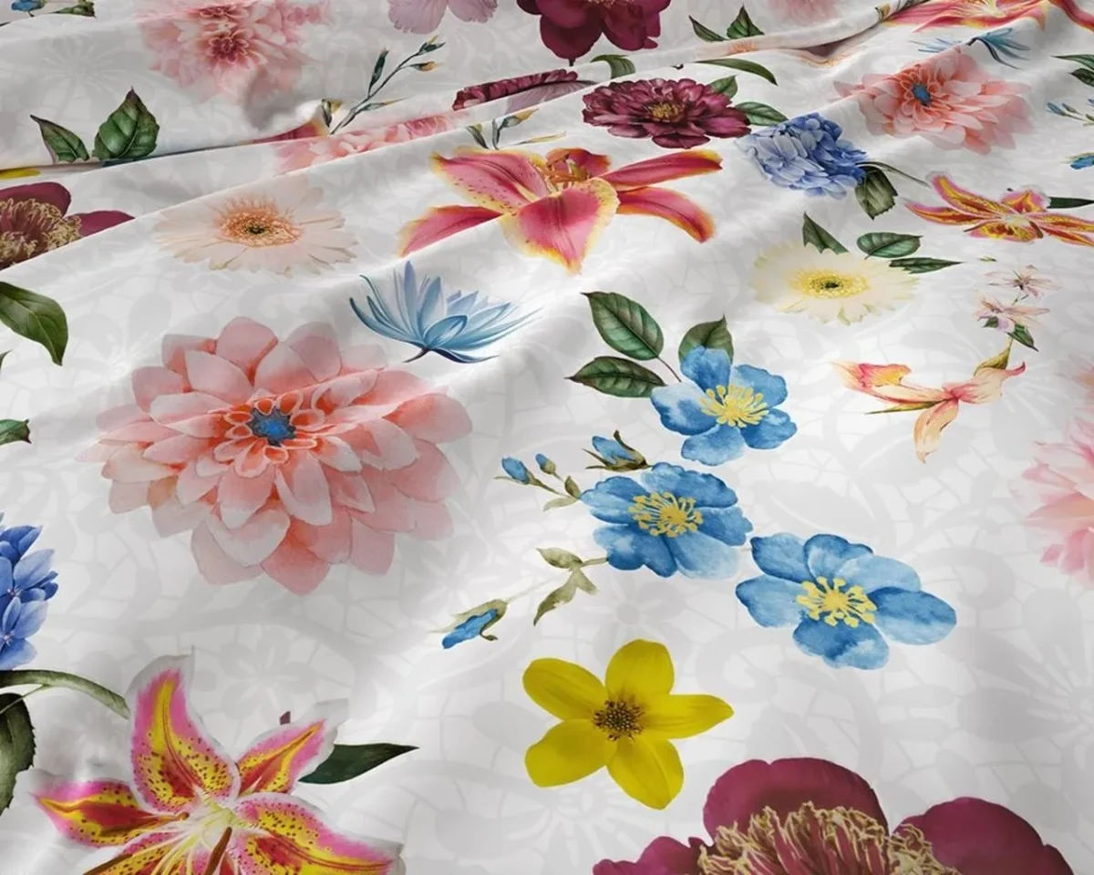Lenjerie de pat dubla 100% bumbac satinat 3 piese Clover Multi Dreamhouse 200x220cm