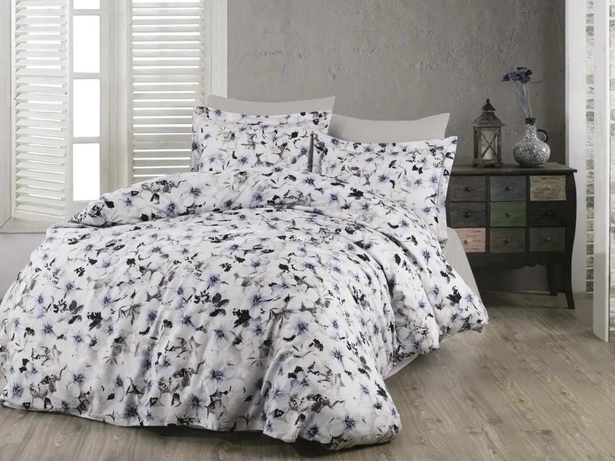Lenjerie King Size 6 piese bumbac satinat Majoli Home Collection Viola V1